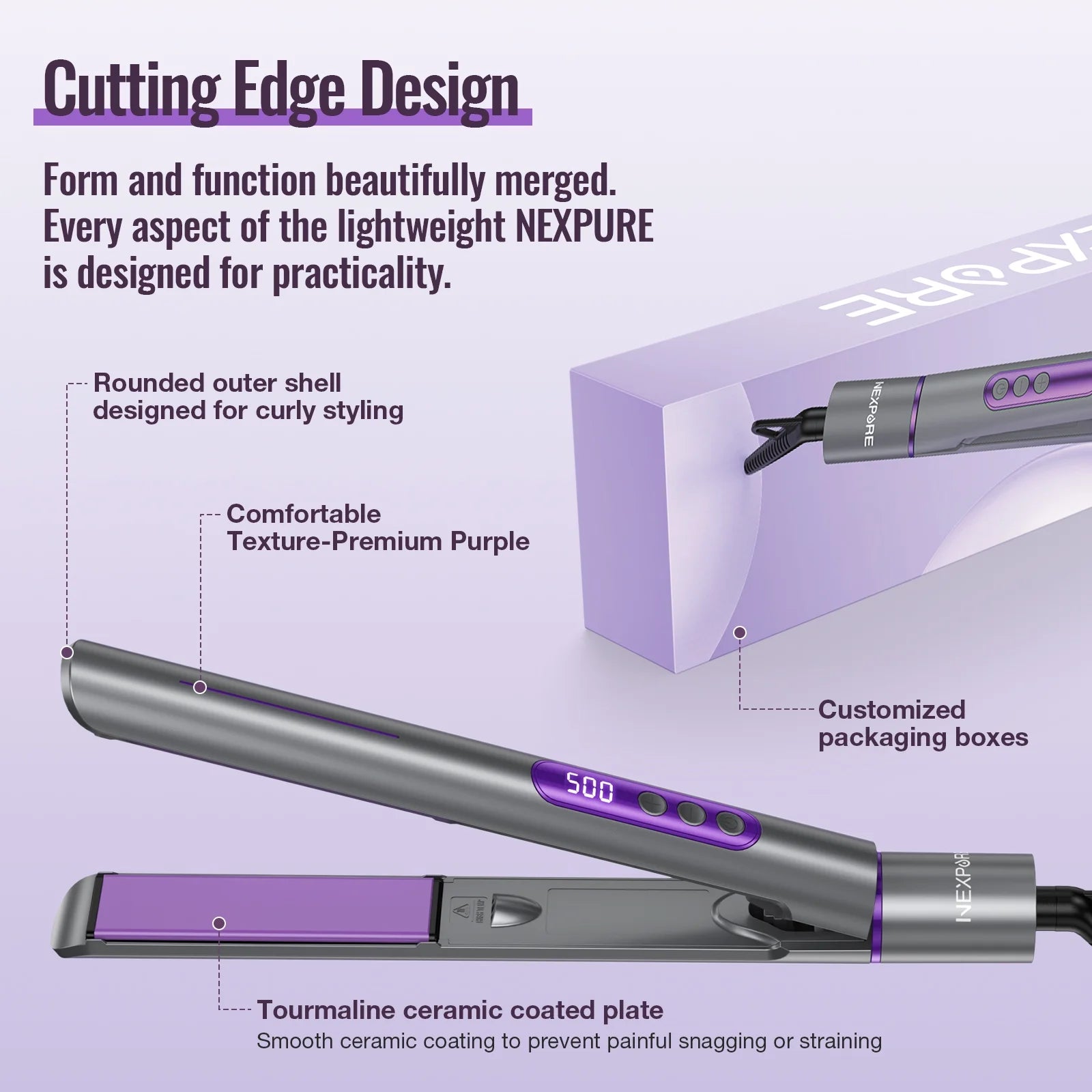 New Upgrade Ionic Flat Iron , Fast Heating Professional Salon 2-In-1 Ceramic Hair Straightener and Curler,Dual Voltage for Travel