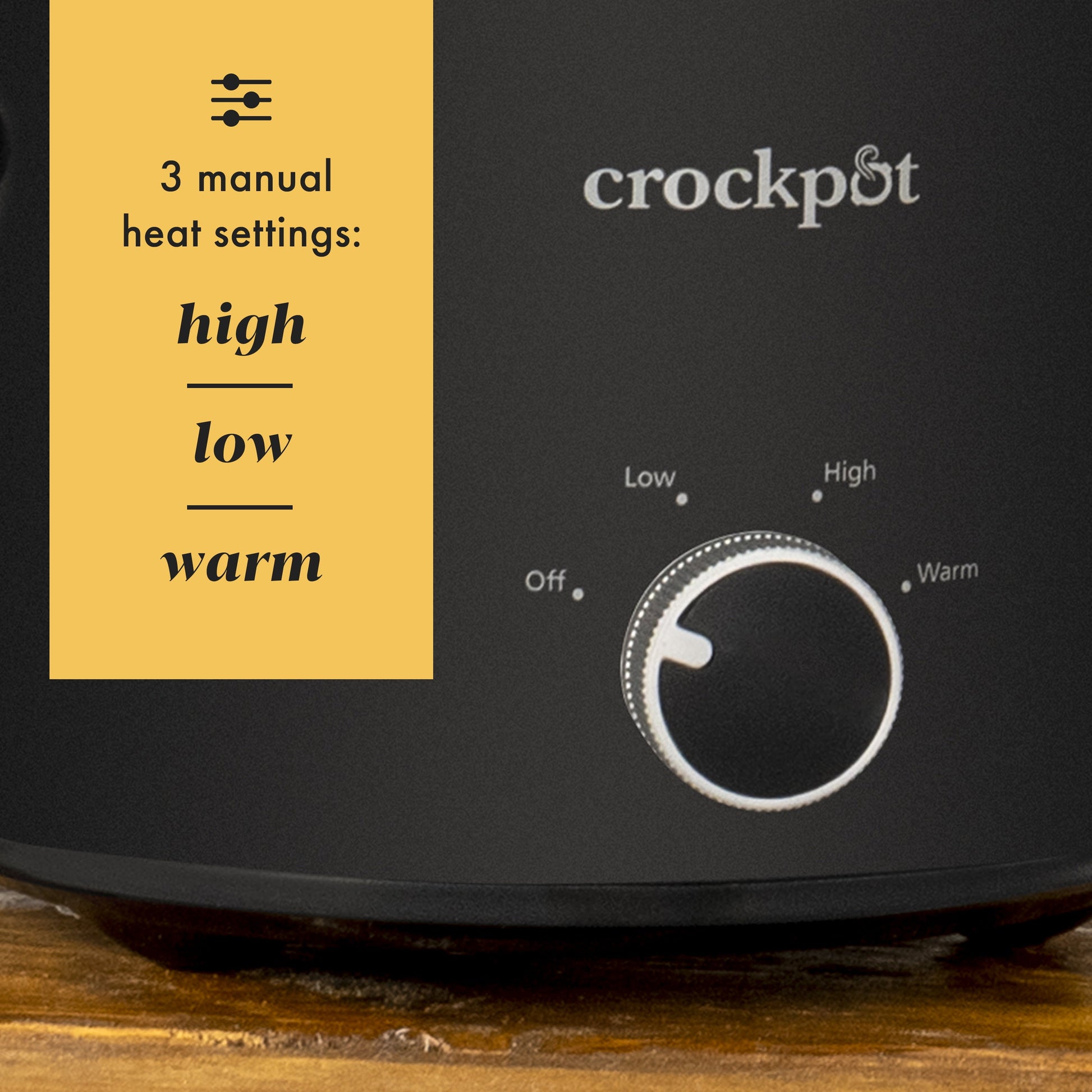 ® Manual 7-Quart Slow Cooker, Black