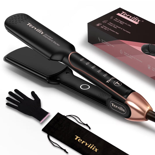 Professional Wide Flat Iron for Hair, 1.75" Ceramic Hair Straightener for Thick Hair