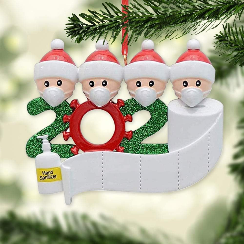 2021 Quarantine Personalized Ornaments Personalized Survived Family Ornament Christmas Holiday Decorations (Family of 4)