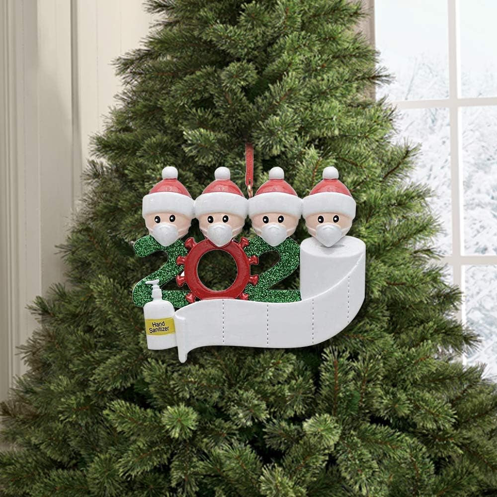 2021 Quarantine Personalized Ornaments Personalized Survived Family Ornament Christmas Holiday Decorations (Family of 4)