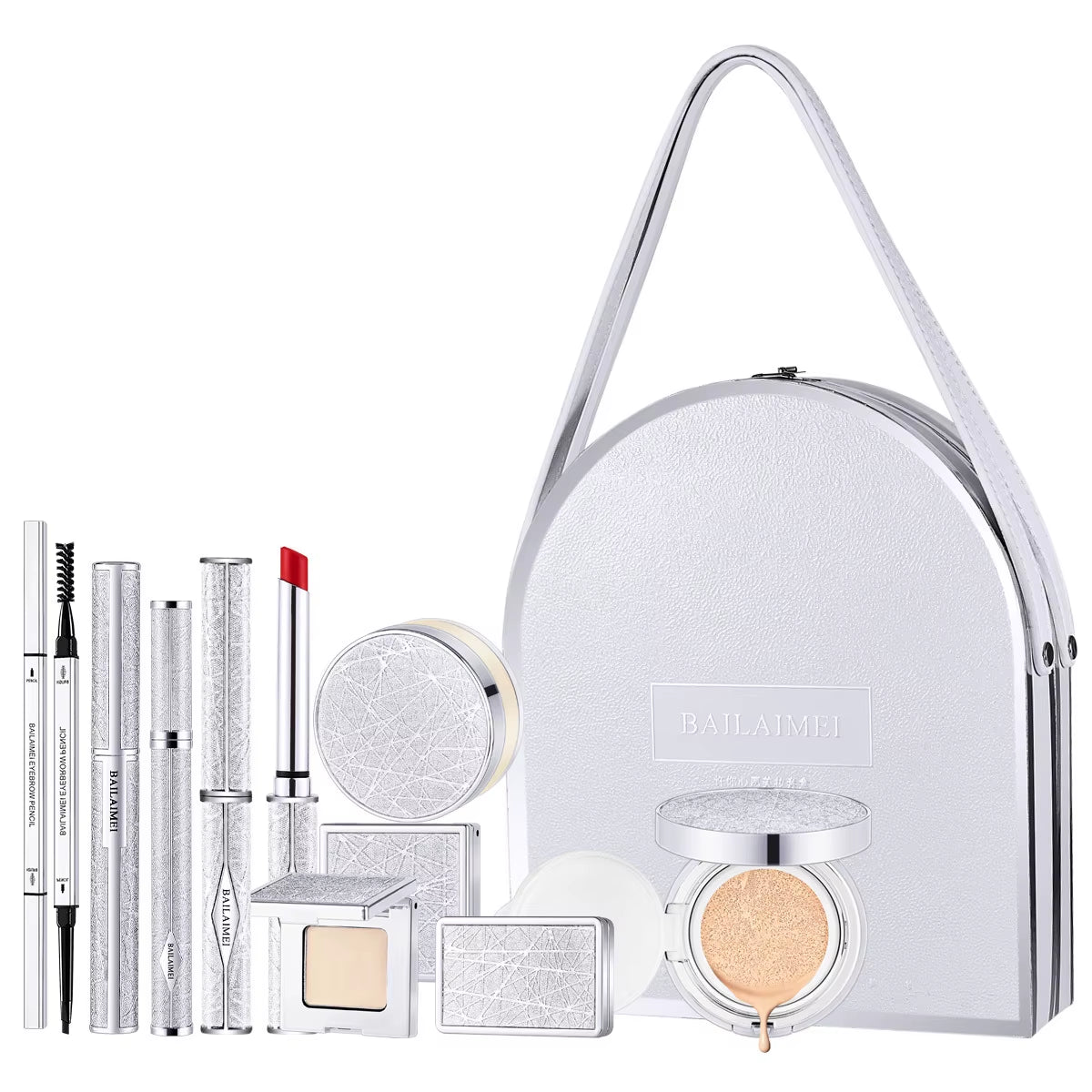 Maquillaje Profesional 8 Piece Makeup Set Gift Box Lipstick Loose Powder Eye Shadow Cosmetic Make up Kit