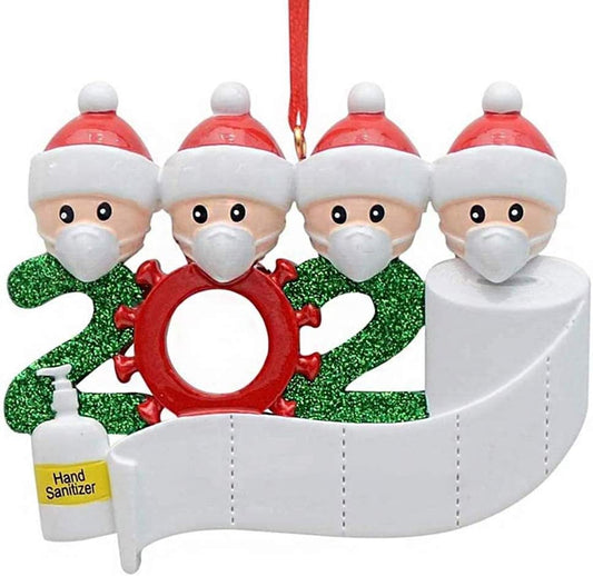 2021 Quarantine Personalized Ornaments Personalized Survived Family Ornament Christmas Holiday Decorations (Family of 4)