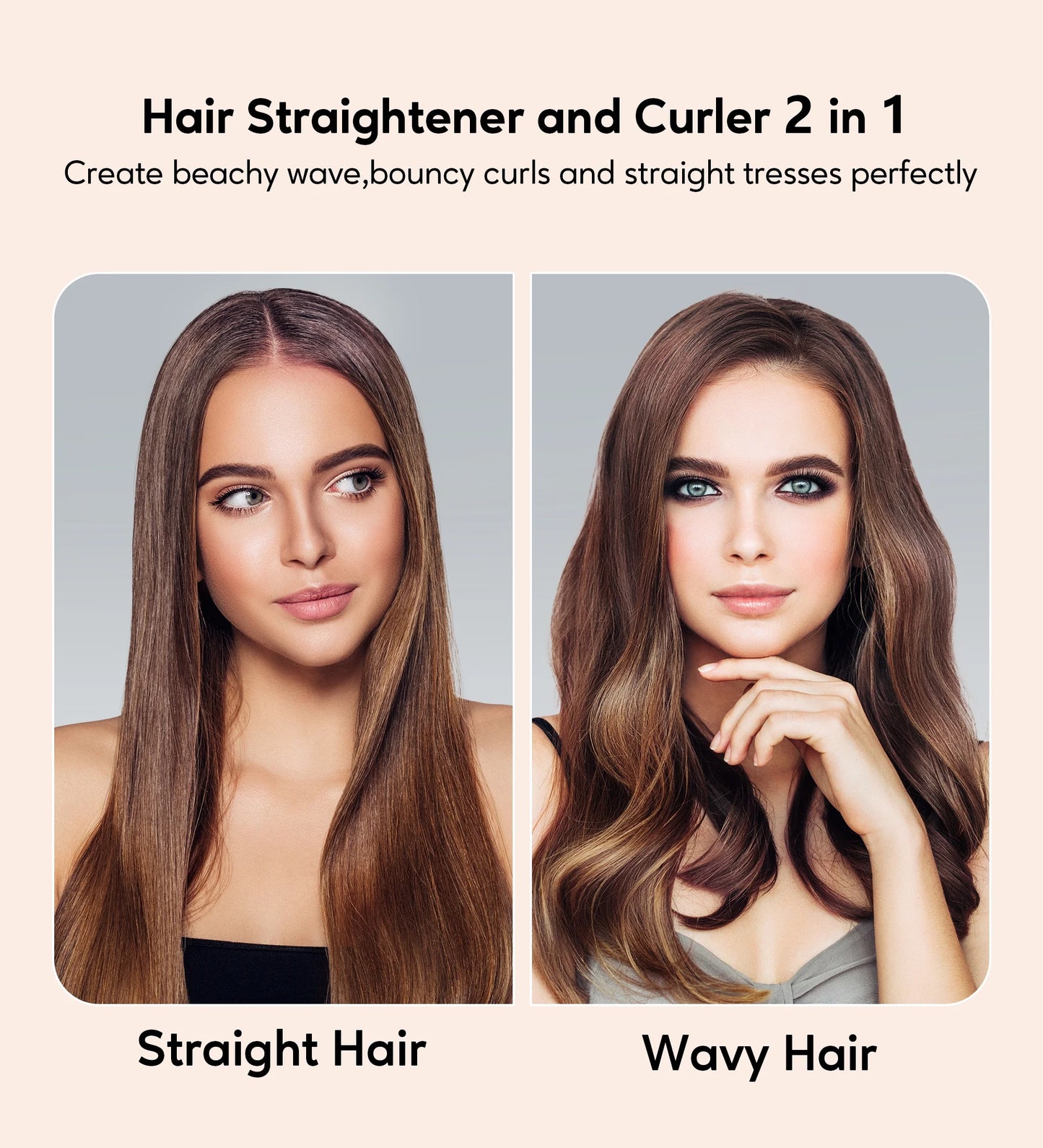 Professional Wide Flat Iron for Hair, 1.75" Ceramic Hair Straightener for Thick Hair