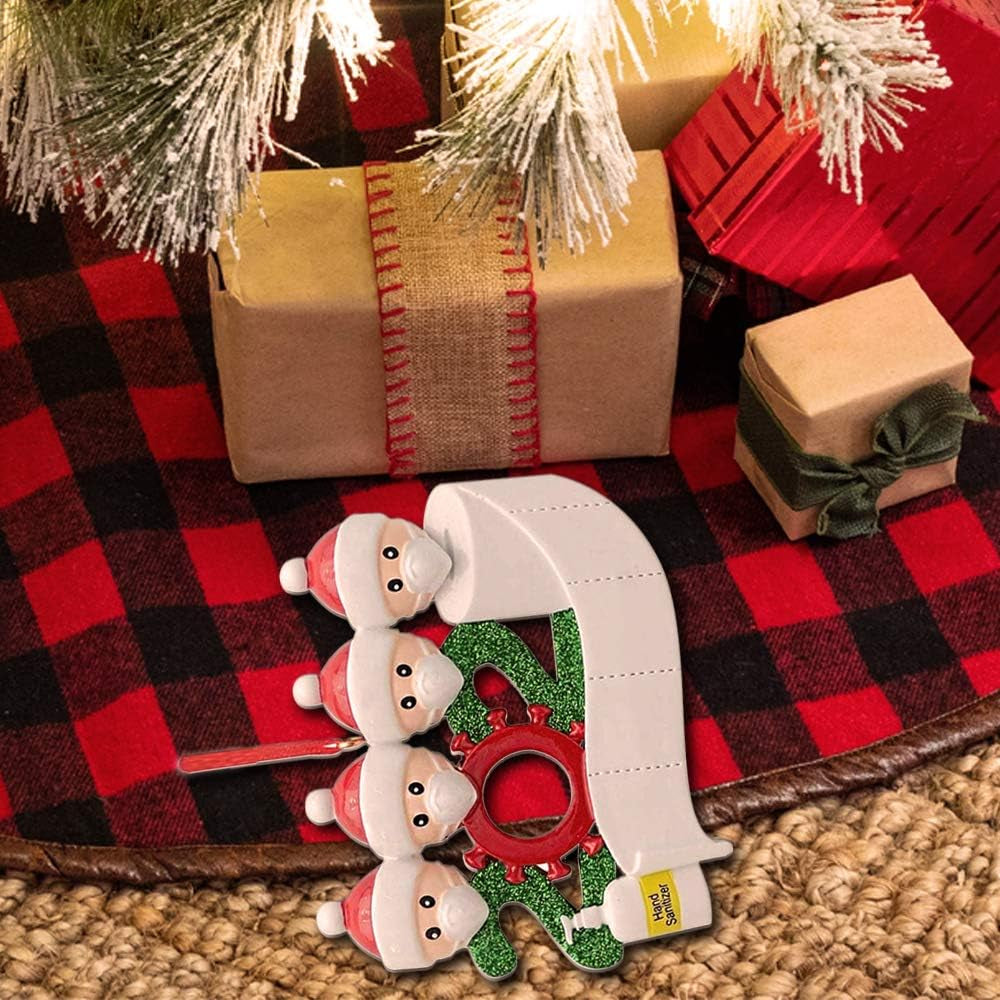 2021 Quarantine Personalized Ornaments Personalized Survived Family Ornament Christmas Holiday Decorations (Family of 4)