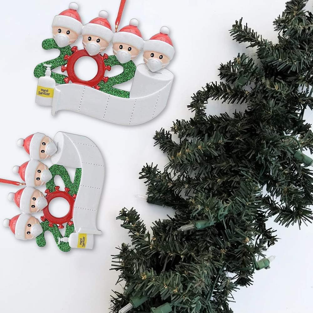 2021 Quarantine Personalized Ornaments Personalized Survived Family Ornament Christmas Holiday Decorations (Family of 4)