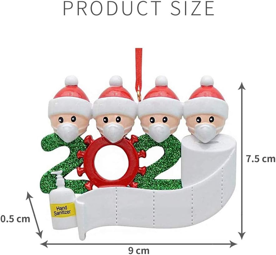 2021 Quarantine Personalized Ornaments Personalized Survived Family Ornament Christmas Holiday Decorations (Family of 4)