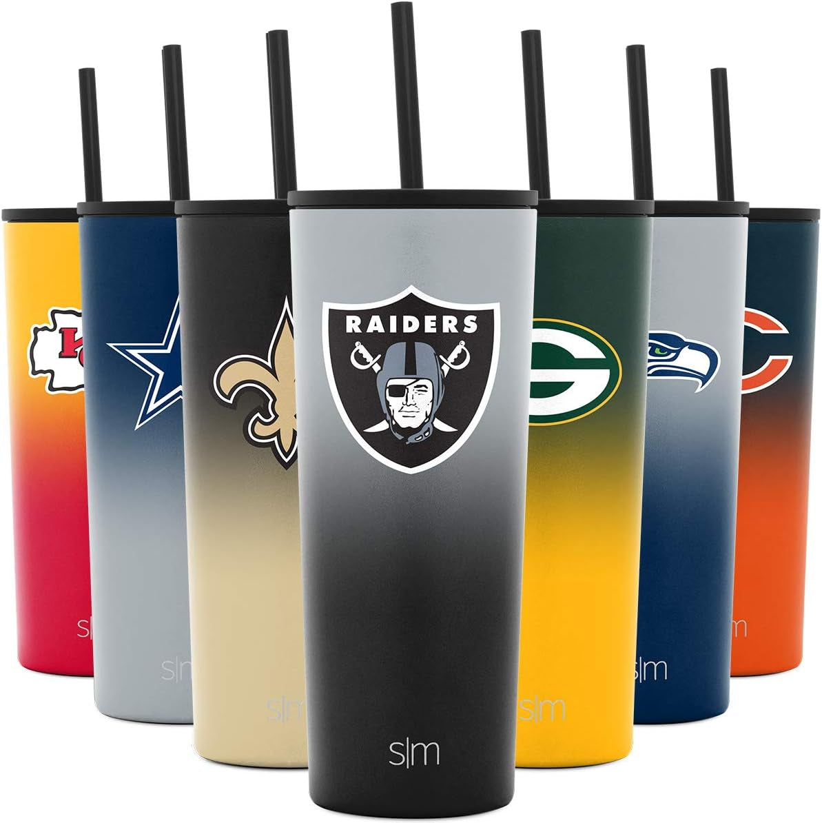 Officially Licensed NFL Las Vegas Raiders Insulated Tumbler with Straw and Flip Lids | Gifts for Men and Women 24Oz Travel Mug Thermos | Classic Collection | Las Vegas Raiders