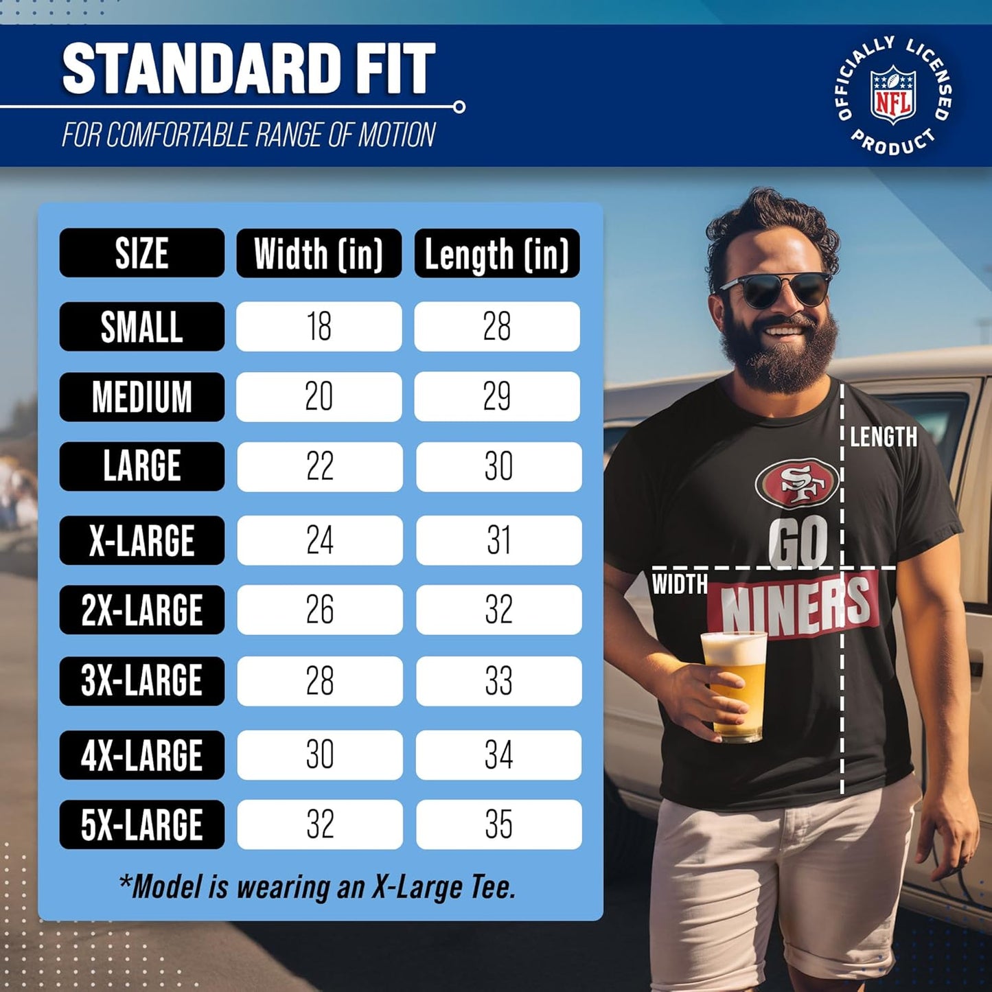 NFL Adult Team Slogan Unisex T-Shirt - Tagless - Show Your Team Pride with Ultimate Comfort and Quality