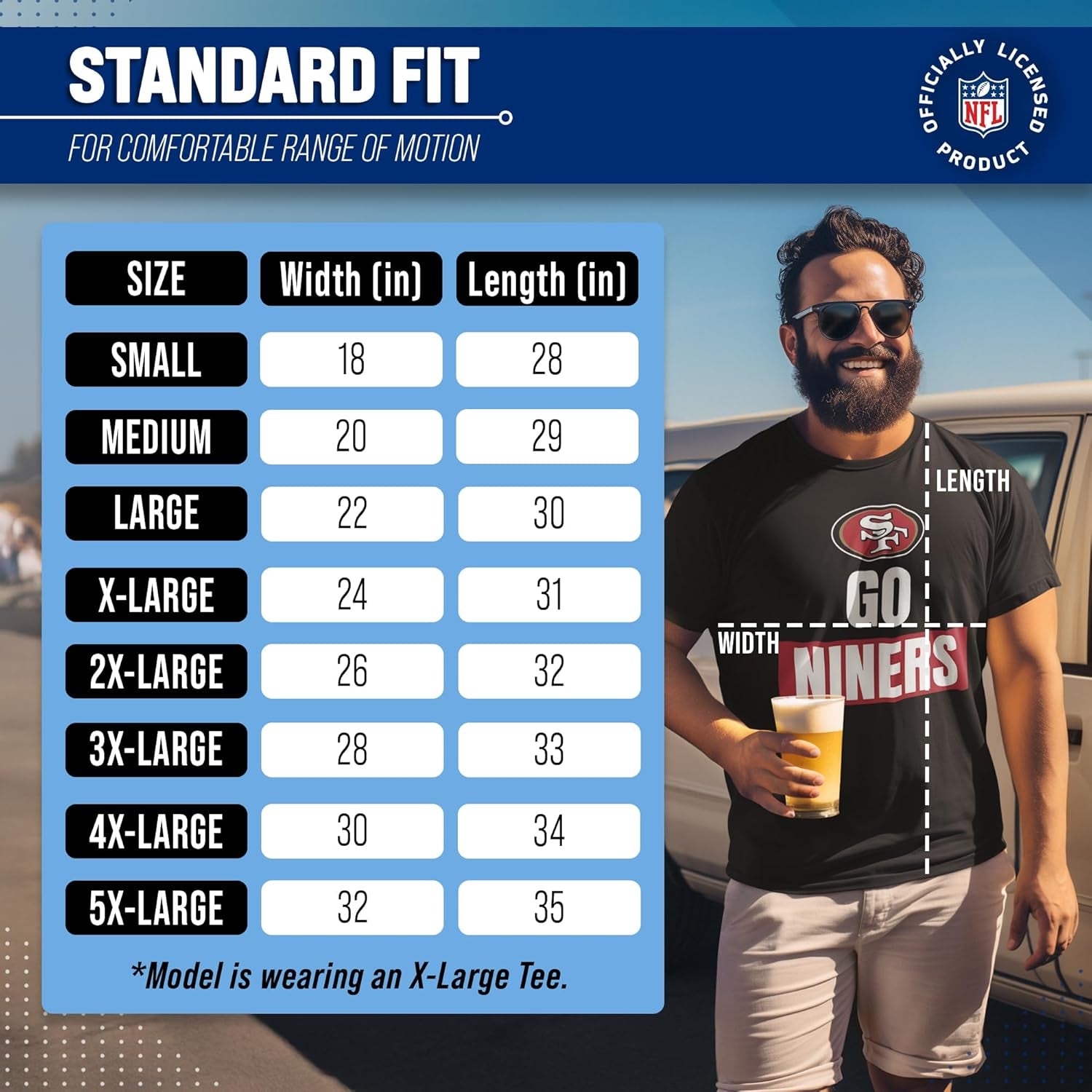 NFL Adult Team Slogan Unisex T-Shirt - Tagless - Show Your Team Pride with Ultimate Comfort and Quality