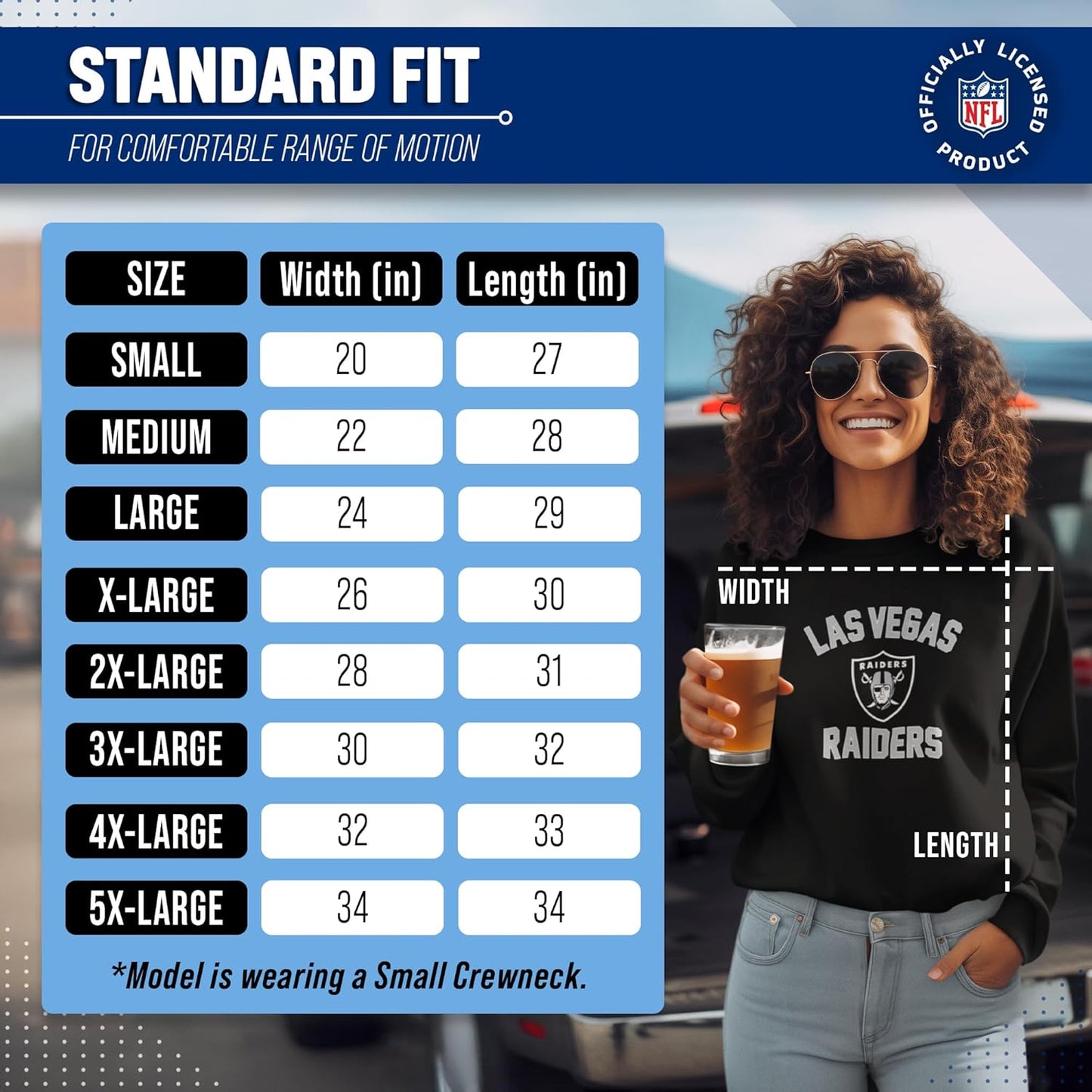 NFL Adult Gameday Football Crewneck Sweatshirt - Cotton Blend - Stay Warm, Comfortable & Stylish on Game Day