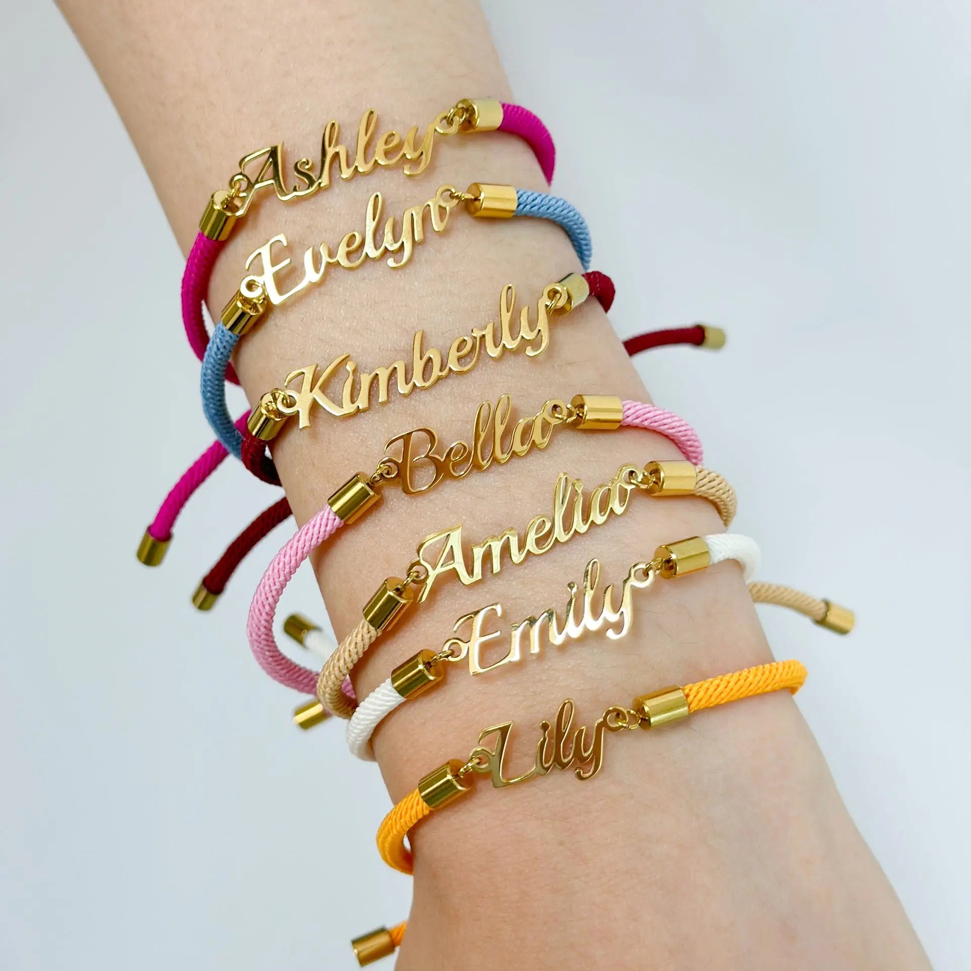 Personalized Colorful Rope Chain Custom Name Bracelet Personalized Adjustable Name Jewelry for Girls