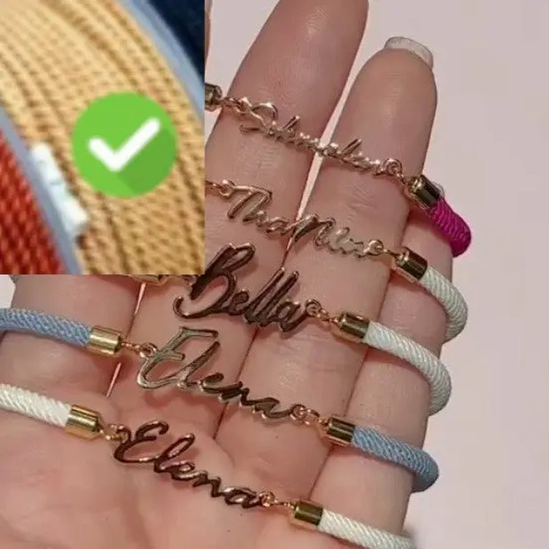 Personalized Colorful Rope Chain Custom Name Bracelet Personalized Adjustable Name Jewelry for Girls