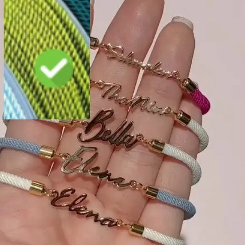Personalized Colorful Rope Chain Custom Name Bracelet Personalized Adjustable Name Jewelry for Girls