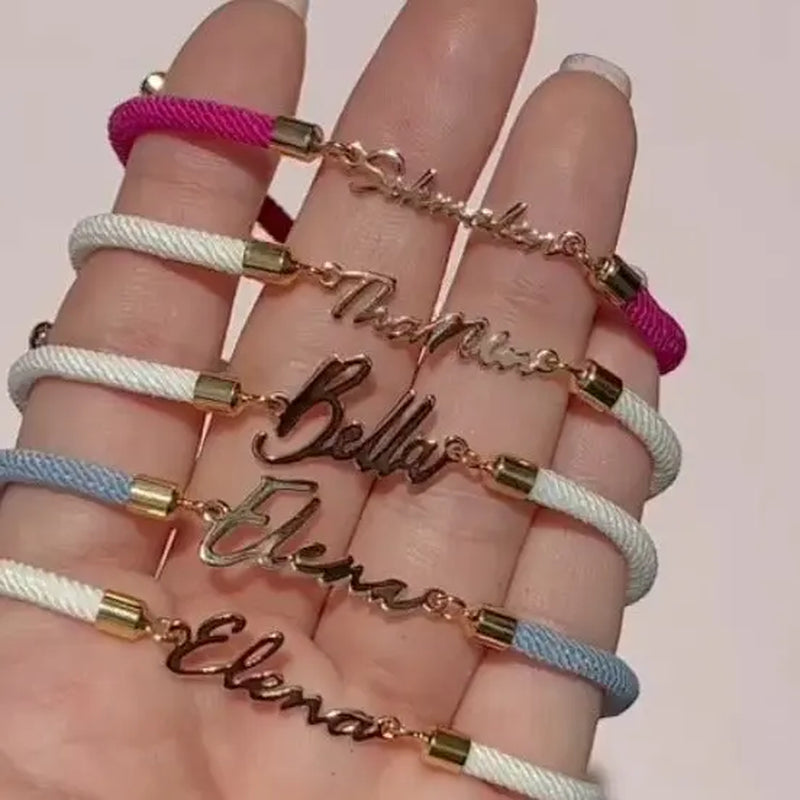 Personalized Colorful Rope Chain Custom Name Bracelet Personalized Adjustable Name Jewelry for Girls