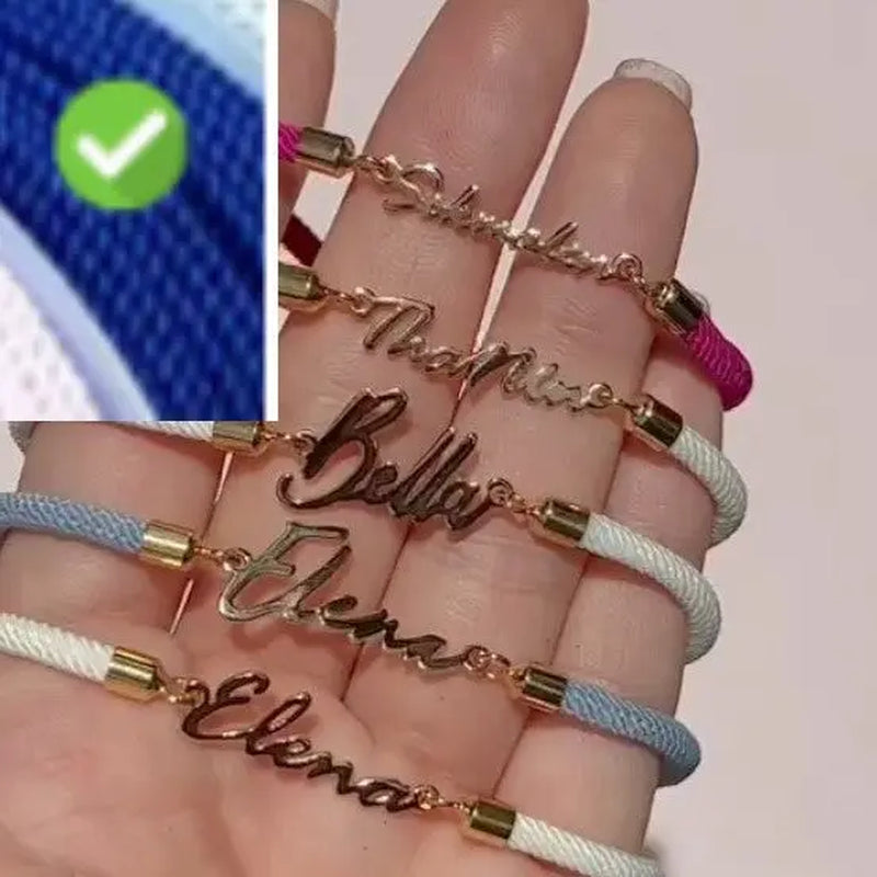 Personalized Colorful Rope Chain Custom Name Bracelet Personalized Adjustable Name Jewelry for Girls