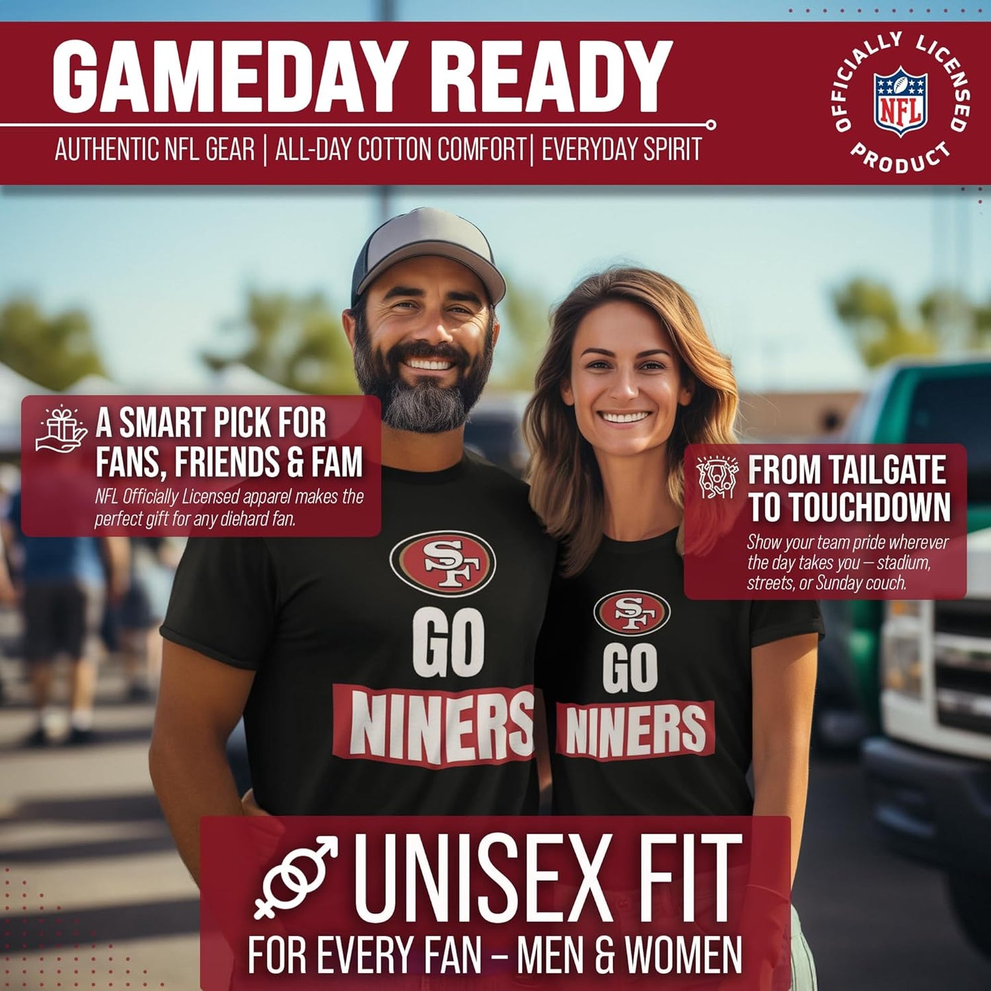 NFL Adult Team Slogan Unisex T-Shirt - Tagless - Show Your Team Pride with Ultimate Comfort and Quality