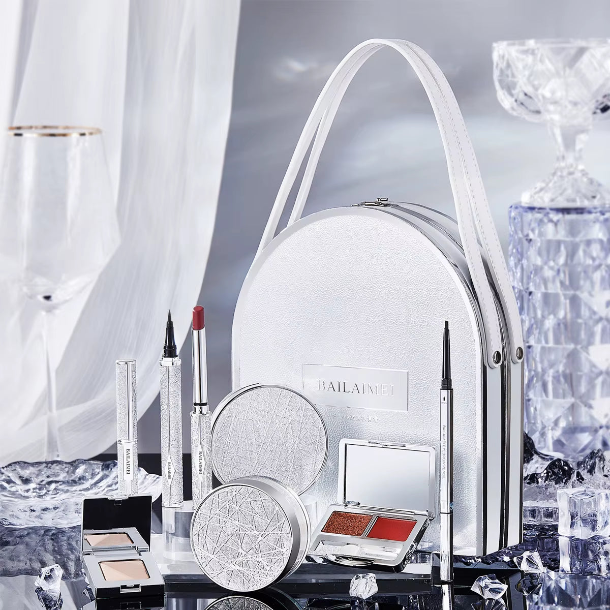 Maquillaje Profesional 8 Piece Makeup Set Gift Box Lipstick Loose Powder Eye Shadow Cosmetic Make up Kit